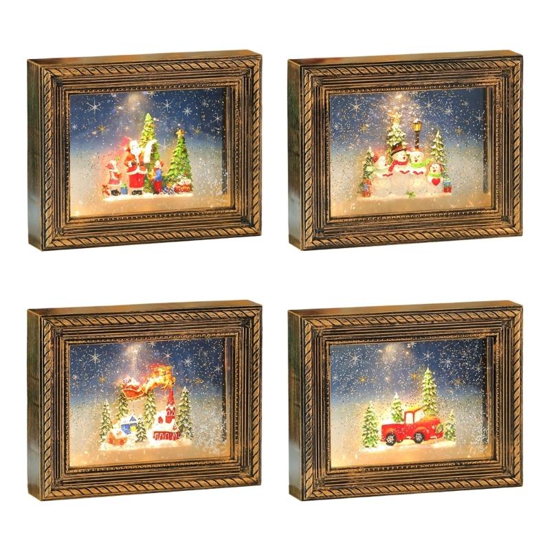 Festival Memory Showcases Combining Rotating Snow Effect Battery Power Melodies Player And Shatterproof Frame Structure