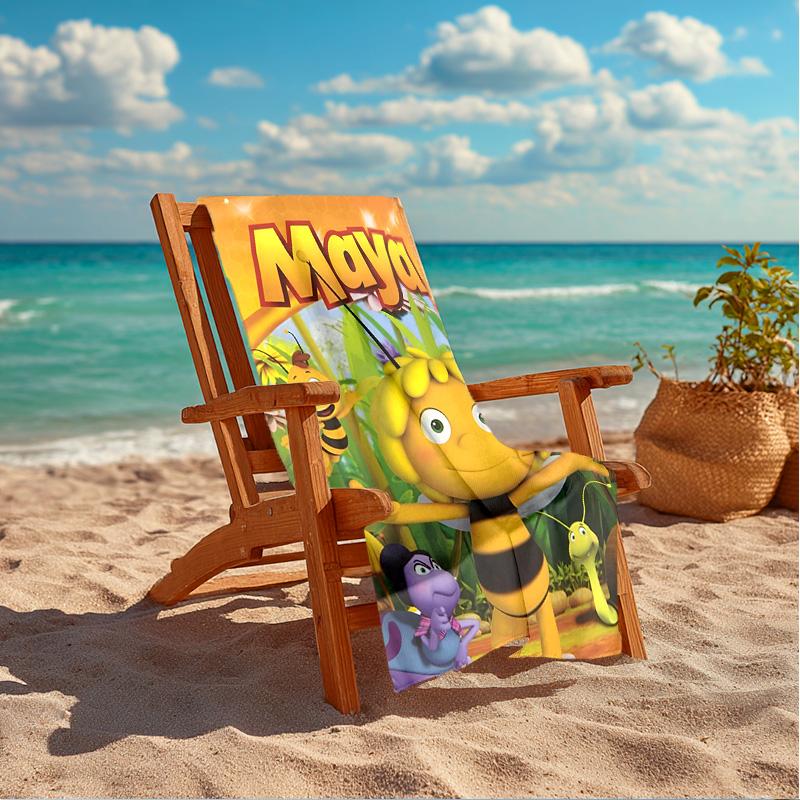 Bee Adventure Maya Beach Towel Microfiber Beach Towel, Lightweight and Quick-Dry, for Summer Travel, Swimming Pool Fan Birthday Gift