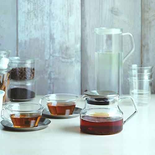 KINTO CAST One-Touch Teapot 450ml Heat-Resistant Glass Teapot Microwave and Dishwasher Safe 23087