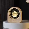 Warm Lights 3D Engraved Lamp Wooden Base Plug and Play Wood Crystal Night Light Decorative Laser Engraved