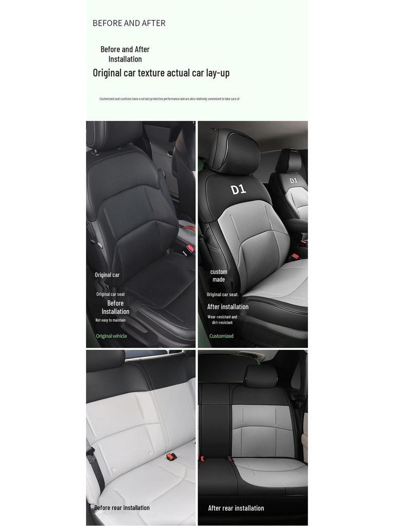 BYD D1 Car Seat Covers: 5-Piece Set, Original Texture, Wear-Resistant Leather, All-Season, Full Coverage.