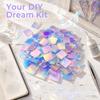 50Pcs Mini Radiant Acrylic Sheets Square Iridescent Acrylic Holographic Acrylic  Home Decoration