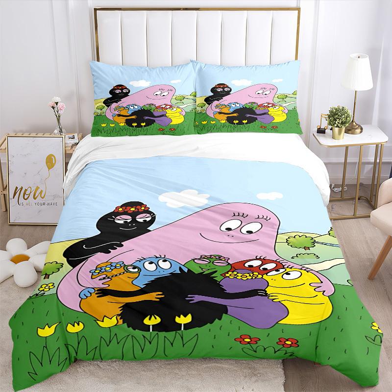 

3pcs Barbapapa Bedding Set: Perfect for Bedroom or Guest Room. Soft and Comfortable with No Core Included yy251009186 240x220cm