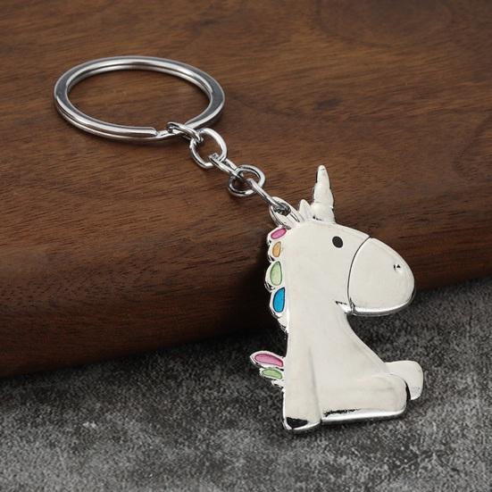 Unicorn Keychain Pendant Lightweight Metal Keychain Portable Bag Charms Creative Decorative Keyring for Bags And Keys
