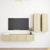 VidaXL TV Furniture Set 4 Pcs, Sonoma Oak Particleboard