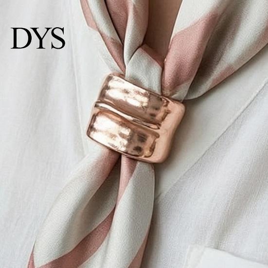 Irregular Curved Scarf Ring Oblate Ring, Geometric Simple Clip, Modern Women Jewelry Holder for Neckerchiefs Scarves Shirts High-end