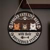 Creative Wooden Cat Welcome Sign - Fun Pet Lover Wall Decoration