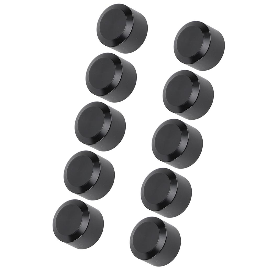 10PCS Motorcycle Head Bolt Cover Black Flat CNC Aluminum Engine Screw Topper Covers Caps Universal