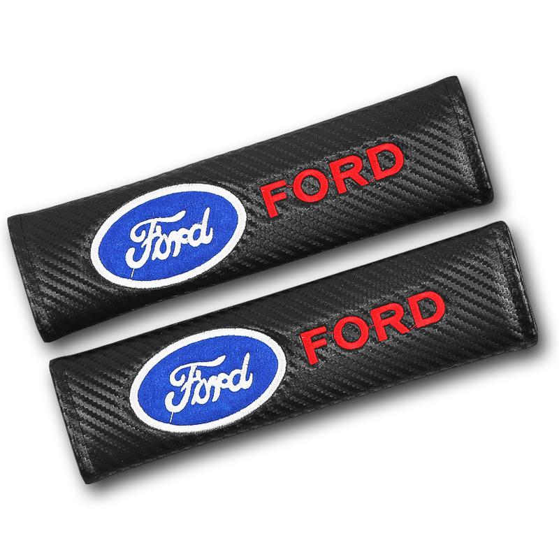 AJLSV1 2pcs Car Styling Seat Belt Covers Shoulder Protector Pad For Ford Ranger S-Max Focus Galaxy Mondeo Transit Tourneo Custom Ranger