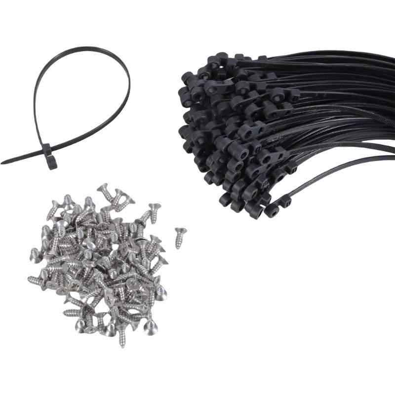 

Pack Of 100 Black Cable Ties 12 inches Ties with Screw Mounting Hole Nylon Cable Ties set for Automotive & Outdoor Use 1