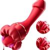 Realistic Tongue Vibrator 10-Speed Clit Licker Silicone Adult Toy for Women Red Stimulator