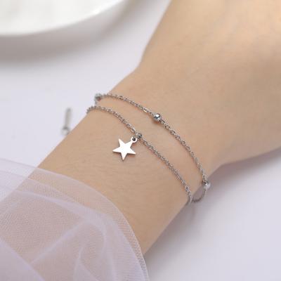 Cazador Stainless Steel Trendy Star Charm Double Chain Bracelet for Women Bracelets On Hand Jewelry 2026 Birthday Gift Wholesale