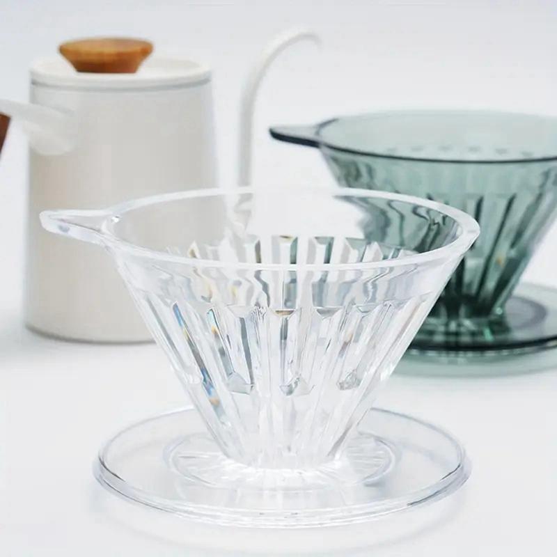 Plastikowy Dripper do Kawy Ręcznie Parzony Filtr do Kawy Kubek Pour Over Kawa Dzbanek do Dzielenia 2-4 Filiżanki Optymalna Ekstrakcja Smaku B