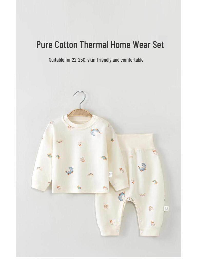 Baumwoll-Basisunterwäsche-Set für Babys mit hohem Bund für Herbst/Frühling