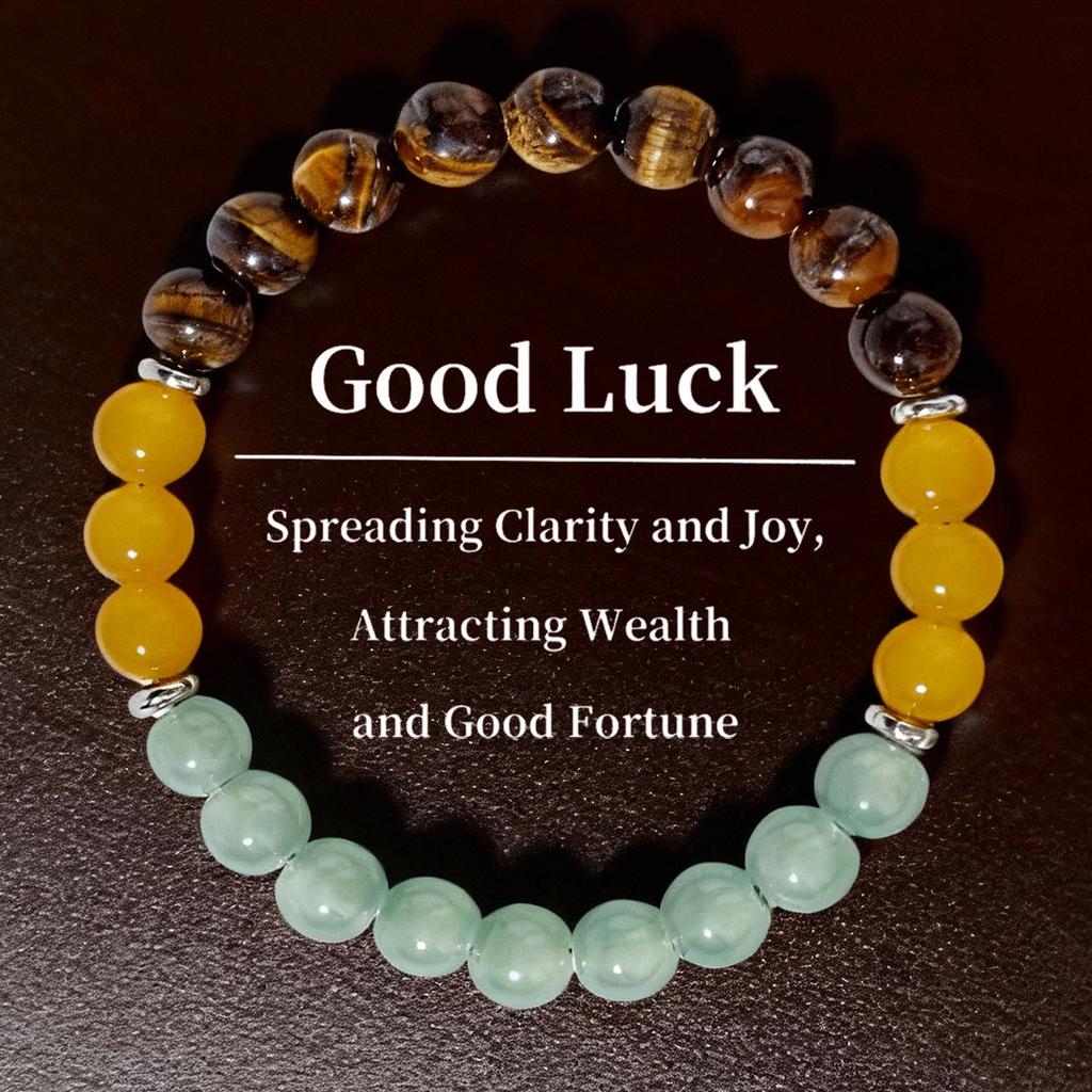 Festive Gifts Tiger Eye Yellow Agate Green Aventurine Beaded Bracelet Natural Fashion Jewelry For Men Women Daily Wear Gift