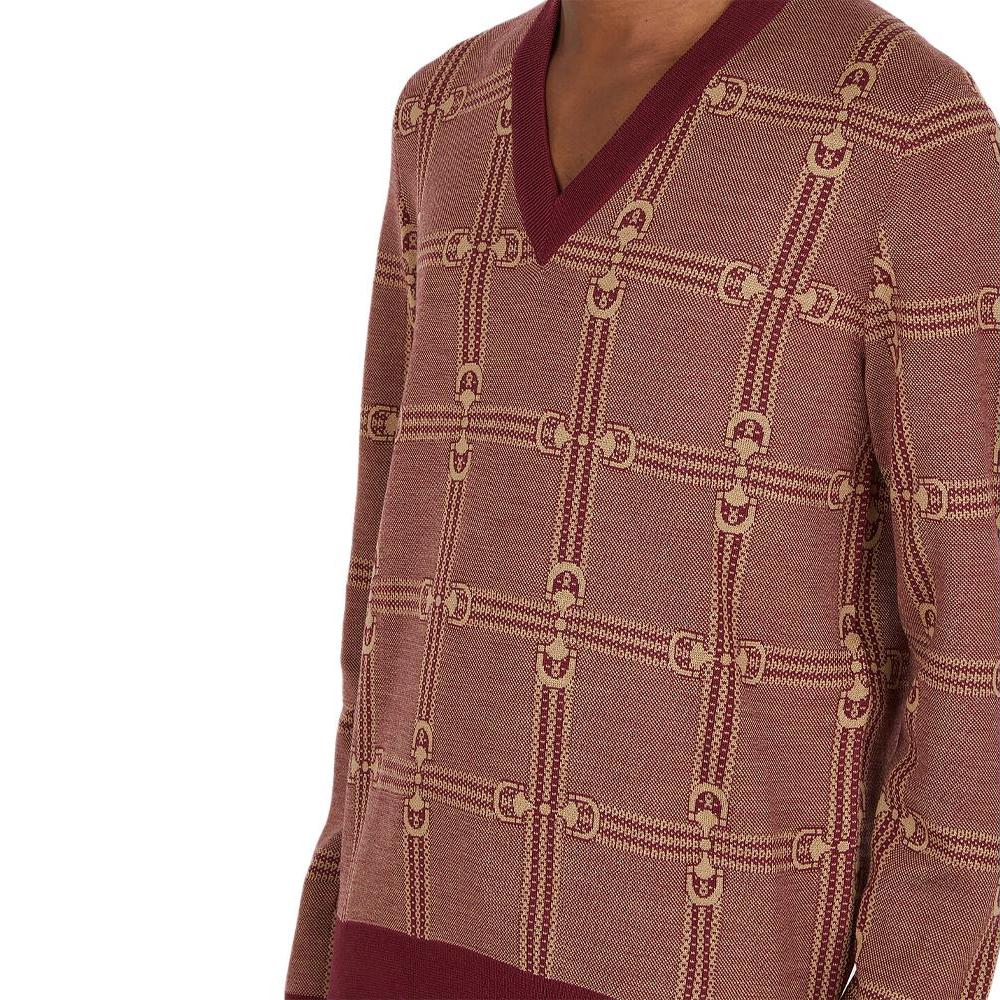 GUCCI Sweaters Men's Red V-neck Moderate Other 716358-XKCO0-6385