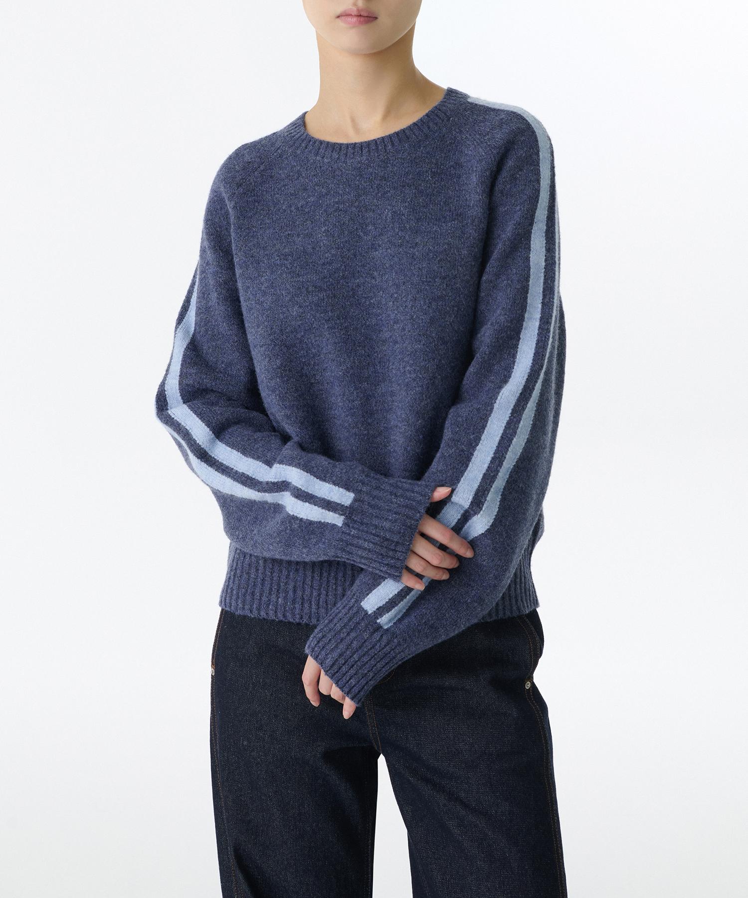 Musinsa Standard Woman Women S Crew Neck Track Knit [Midnight Blue] Midnight Blue/Xs