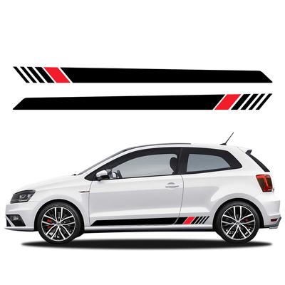 2 Stück Rennstil Auto Seitenaufkleber Auto Tuning Modifikation PVC Aufkleber für VW Volkswagen Polo 6R 6C 9N 9N2 9J Autozubehör
