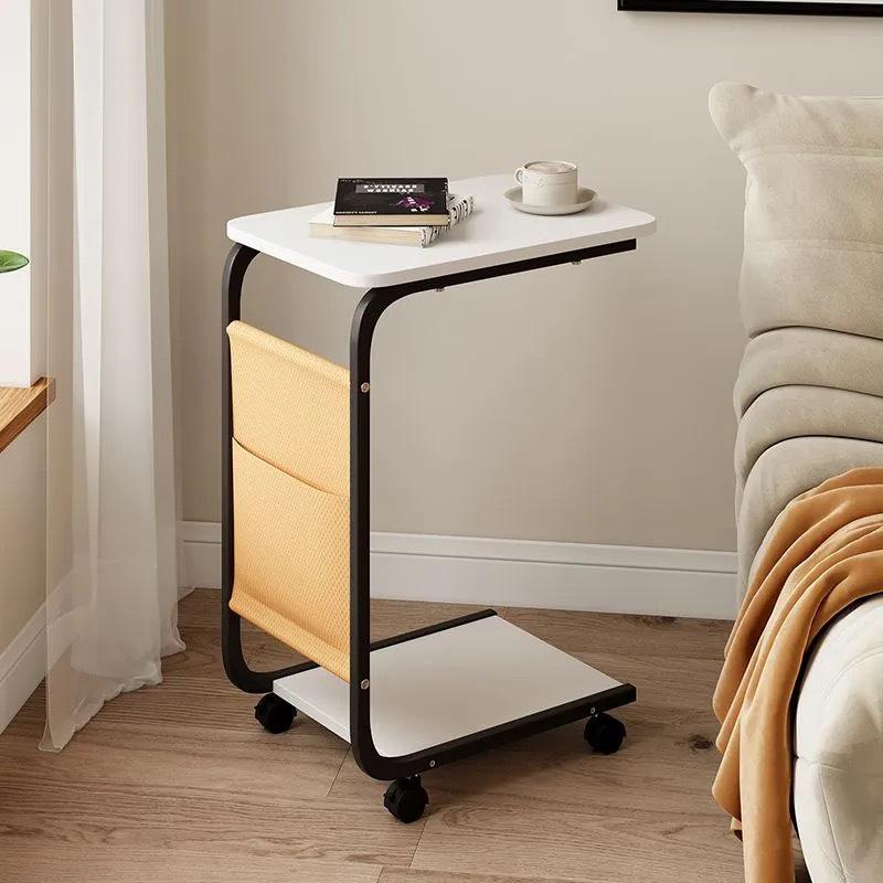 Mobile Side Table: Luxurious Compact Sofa Cart, Modern Living Room Coffee Table, Mini Bedside Storage Rack
