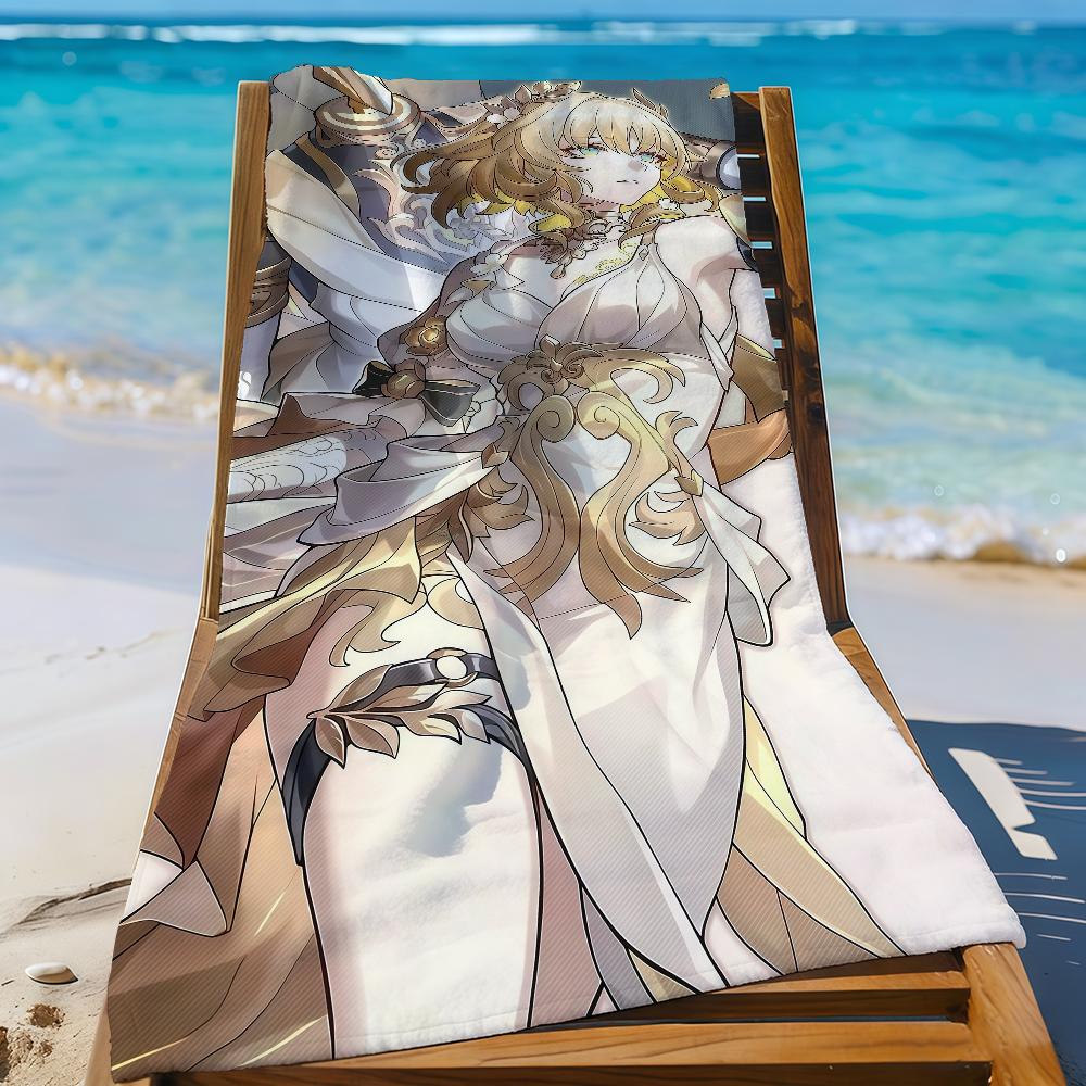 Game Aglaea Honkai Star Rail Towel Sports Quick Dry Travel Camping Gear Sandproof Soft Light Large Beach Towel