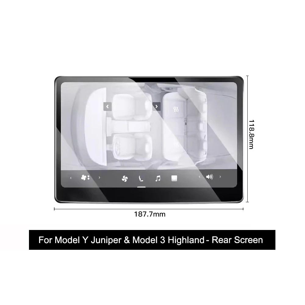 For Tesla Model Y Juniper Model 3 Highland Front Navigation Tempered Film Rear Screen Tempered Glass Film Anti-explosion Protect