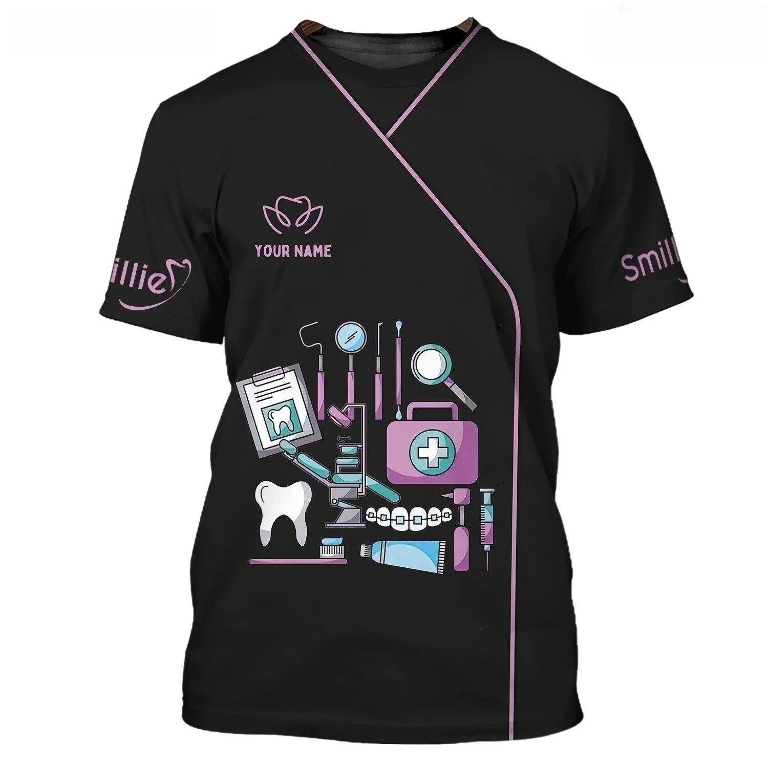 

Рабочее платье для стоматолога, забавная уличная футболка с 3D-моделированием и принтом в стиле хип-хоп, уличная футболка с короткими рукавами 4XL