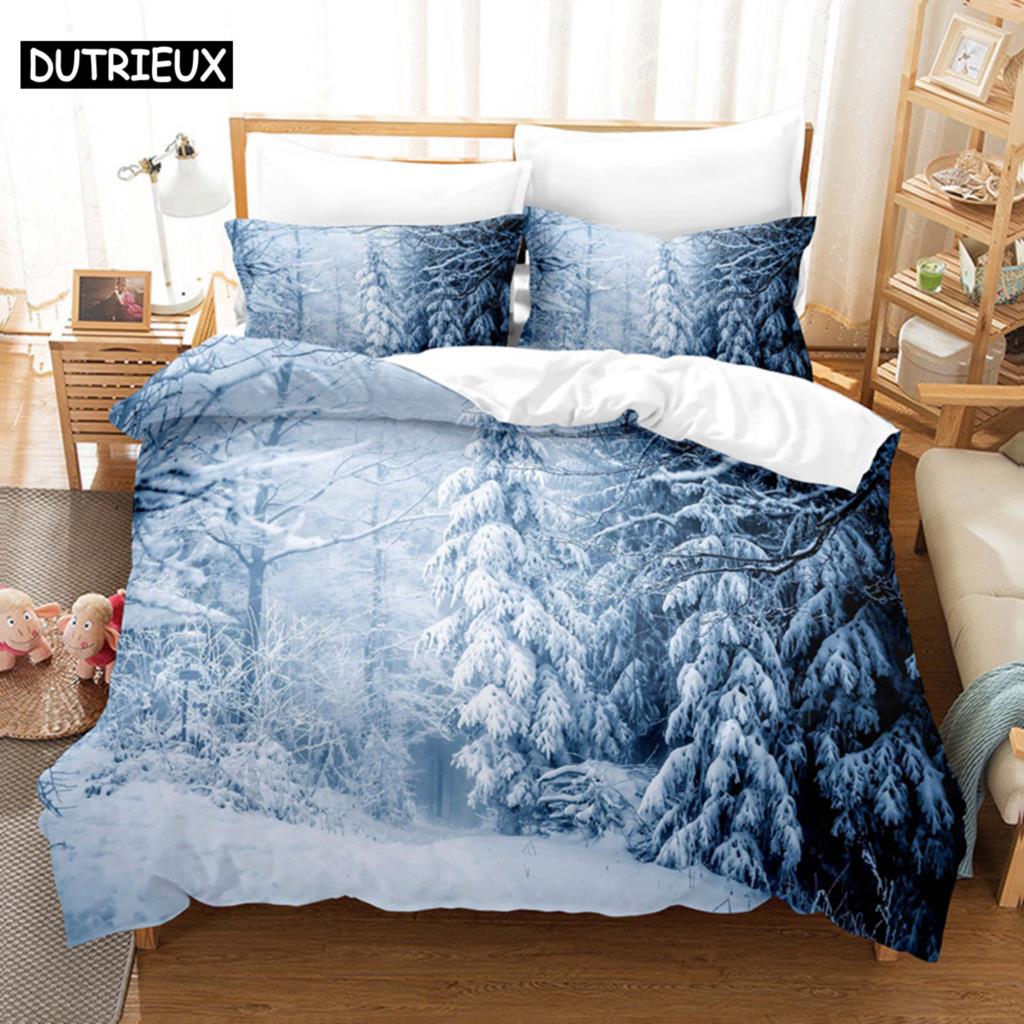 Comforter Snow Scene Bedding Set 3D Bedding Digital Printing Queen Size Bedding Set Fashion Design