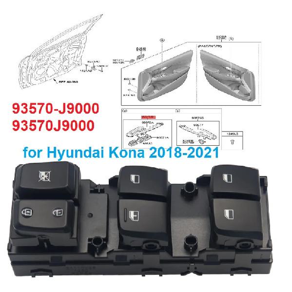 New 93570J9000 93570-J9000 for Hyundai Kona 2018-2021 Front Left Power Window Master Switch Control Window Glass Lift Button