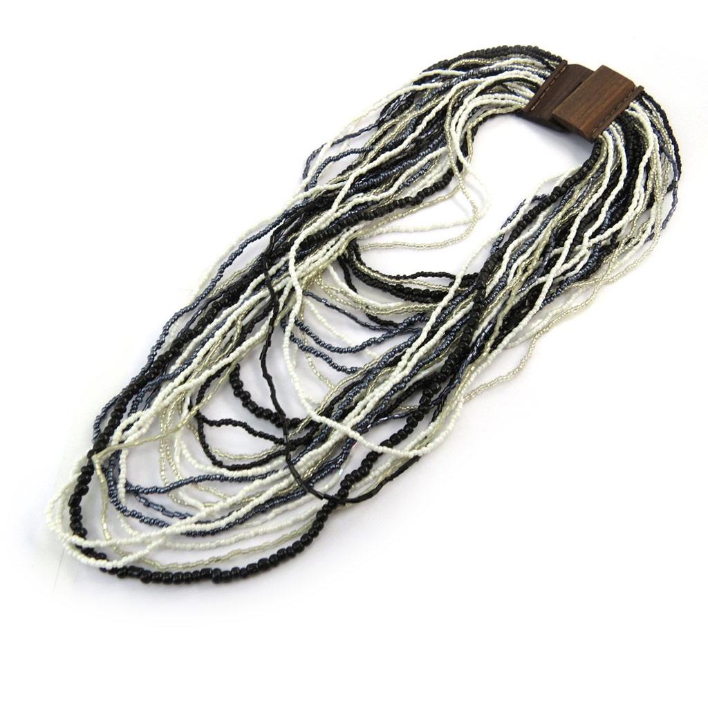 Les Trésors De Lily [N4615] - Náhrdelník 'Kilimanjaro' černobílý