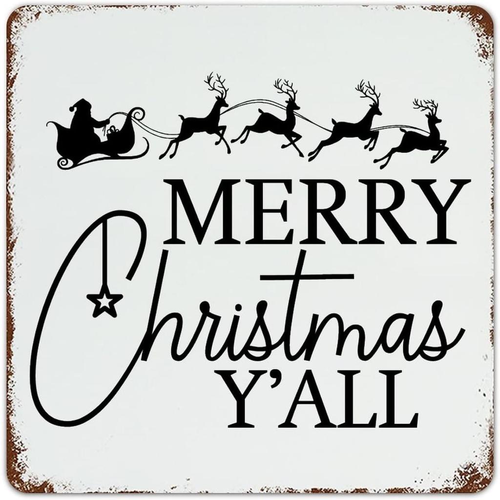 Christmas Metal Wall Art for Home Living Room Kitchen Decor