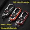 Men's Double Ring High-Grade Metal Car Keychain with Anti-Lost Waist Hanger Pendant