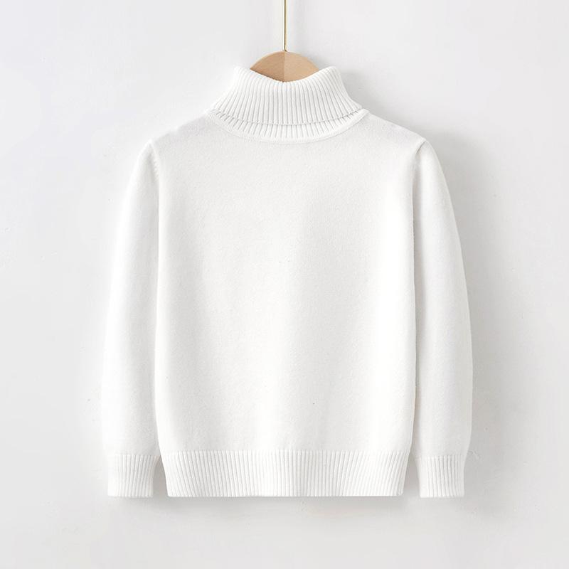 Children's Sweaters Autumn and Winter Pure Cotton Line Boys and Girls Baby Pullover Turtleneck Bottoming Sweater