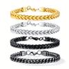 Hip Hop European-American Titanium Steel Double Row & Single Row Mesh Bracelet with Stainless Steel Inlay.