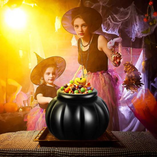 Inflatable Witch Cauldron Drink Cooler Halloween Candy Bowl Reusable Drink Holder for Themed Parties Home Gatherings Decoration