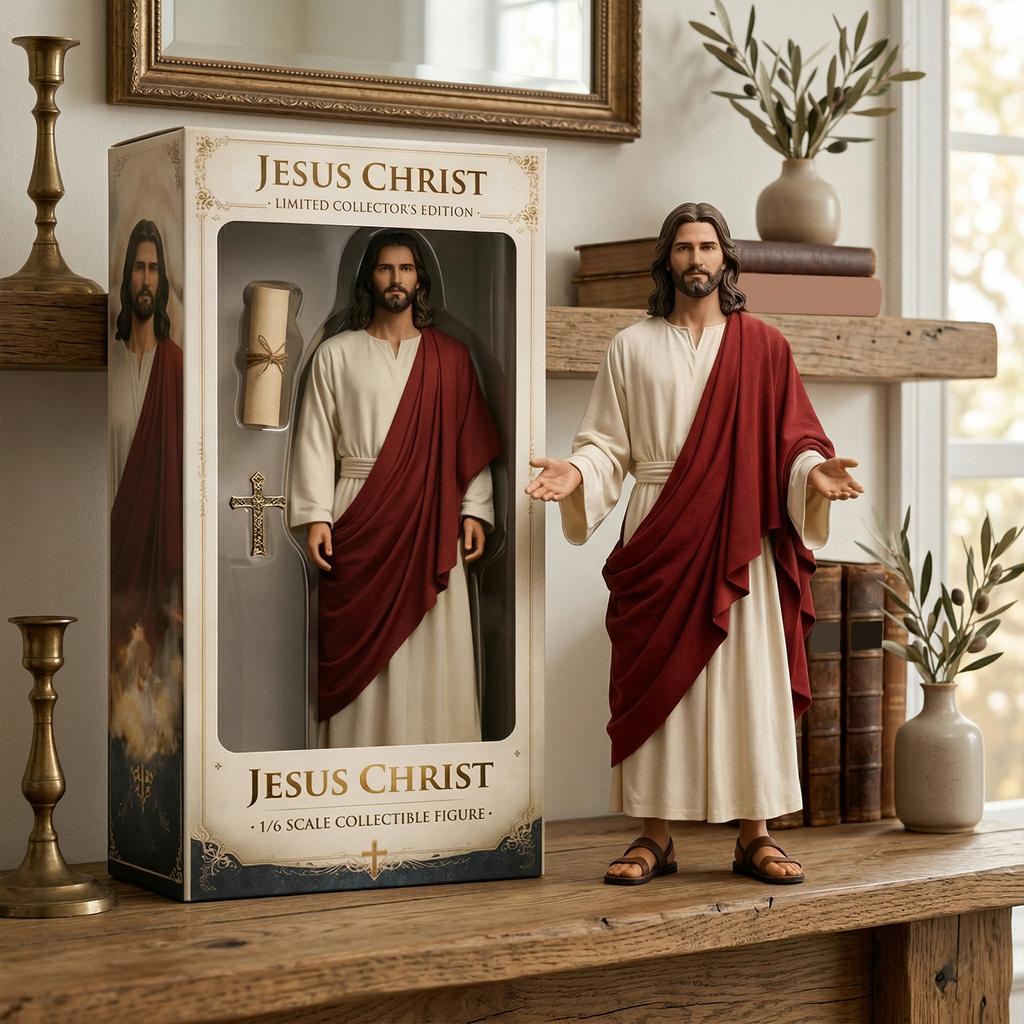 Statua di Gesù Cristo a Braccia Aperte Figura in Scala 1/6 Statuetta di Gesù Cristo Dipinta a Mano per Decorazione d'Interni Regalo per la Casa