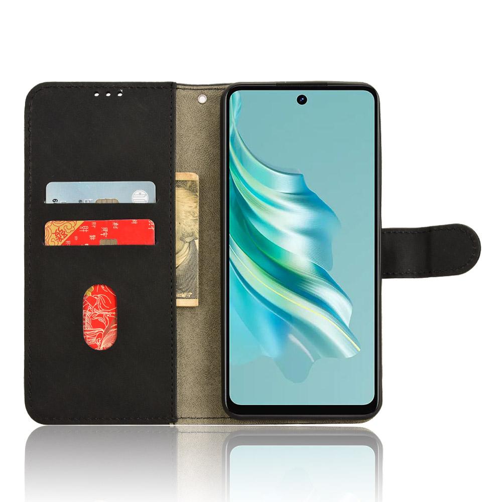 

For TECNO Spark 20 Case PU Leather Flip Cover Drop Protection Skin-Touch Wallet Phone Case Black