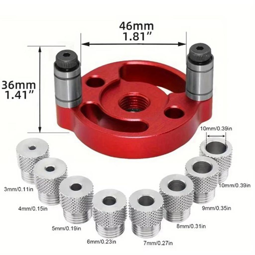 Self Centering Doweling Jig, Dowel Drill Guide 3/4/5/6/7/8/9/10mm Handheld Drill Guide for Straight Holes Wood Panel