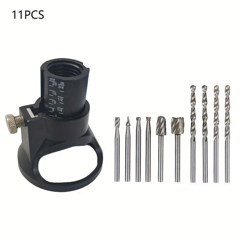 Rotary Router Milling Cutter Guide Attachment Twist Drill Bit Wood Carving Tool Kit Dedicated Locator Woodwork Tool for Dremel