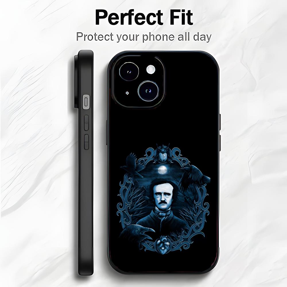 Classic Writer E-Edgar Allan Poe Phone Case Phone Case Soft Packaging Lightweight For iPhone17 16 15 14 13ProMax