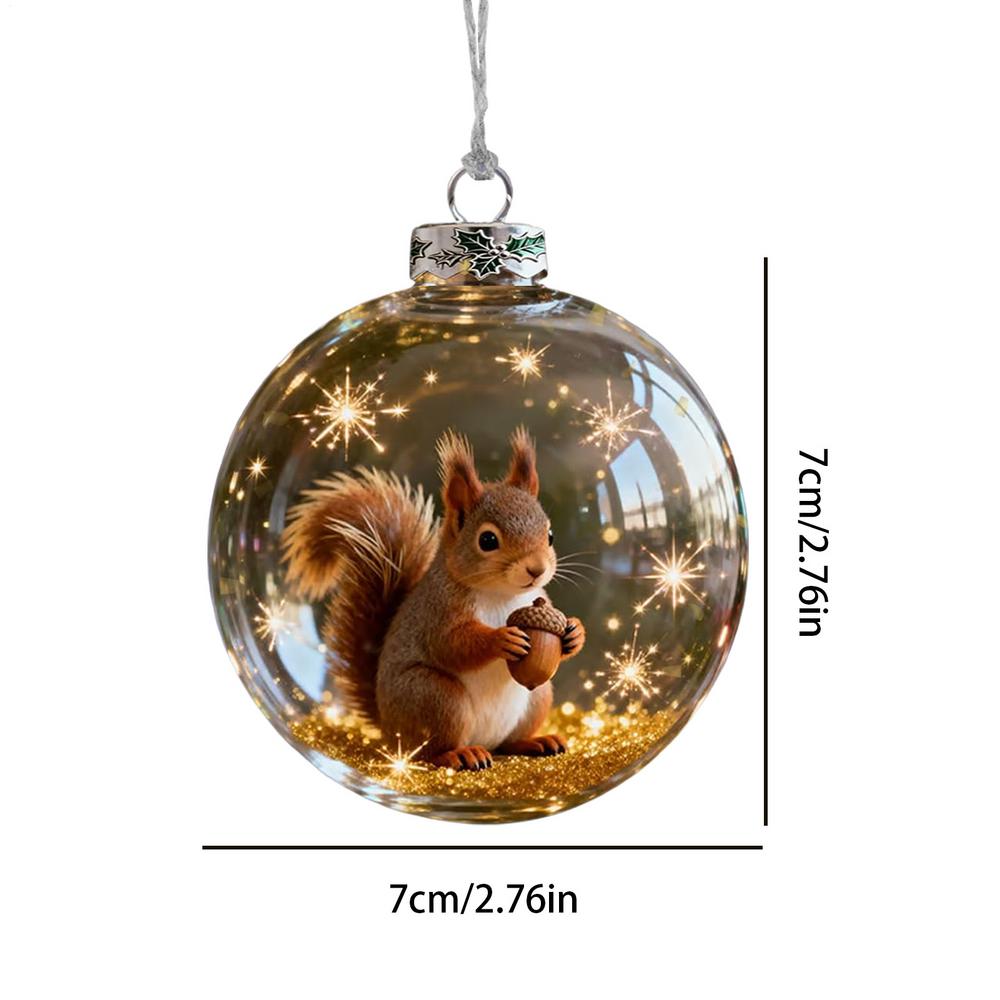 Christmas Wildlife Wonders Ball Ornament 3D Transparent Animal Ball Christmas Decoration Hangable Christmas Tree Ornament