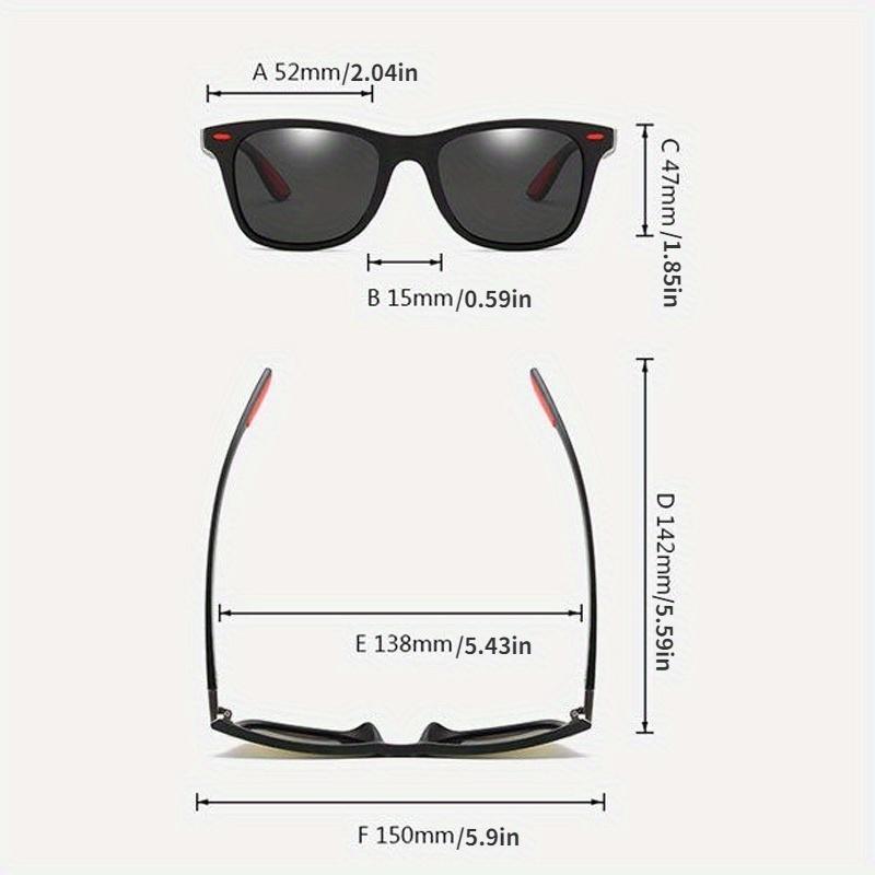 Gafas de sol deportivas clásicas informales con montura cuadrada para hombres y mujeres para conducir al aire libre, pescar y viajar