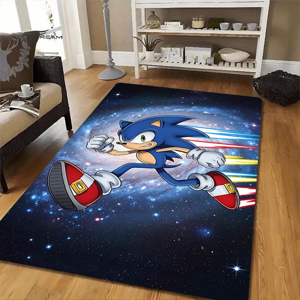 Sonic The Hedgehog Poster Decoration,Carpet,Living Room,Bedroom, Non-slip,Square rug