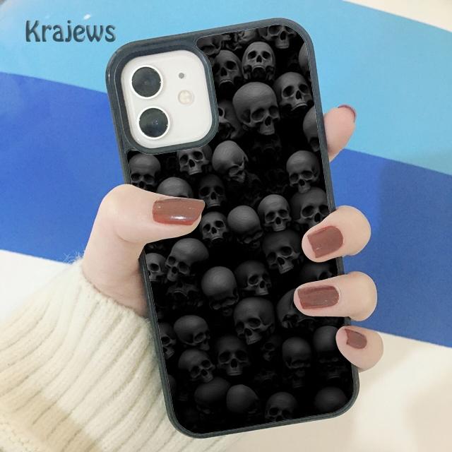 Krajews Skulls Bones Skeleton Soft Phone Case Cover For iPhone 17 Air 16 15 14 plus 11 12 13 pro max coque Shell Fundas