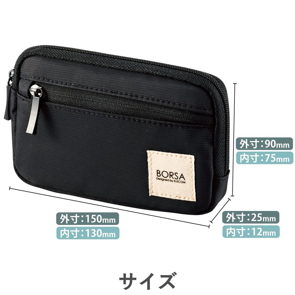 ELECOM Gadget Slim Pouch, Bag-in-Bag, Type, Small, Black, BMA-GP01BK