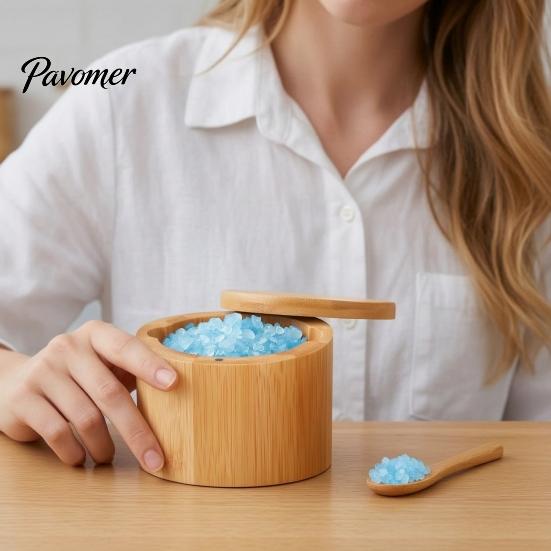 Rustic Kitchen Spice Organizer Wood Salt Container with Swivel Magnetic Lid, Built-in Spoon Seasoning Jar Jar, Moisture Proof for Countertop Solid Box