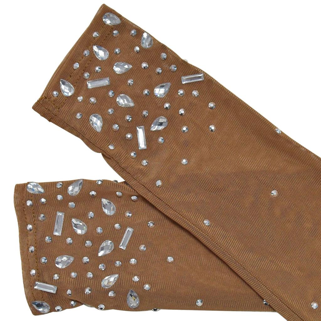 Moda Femei Culoare Solidă Mesh Drill Mâneci lungi Rochii lungi Rochie de seară Rochie de petrecere