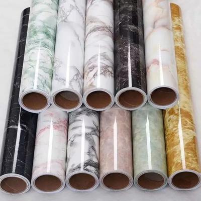 Marble Vinyl Wallpaper for Walls In Rolls Waterproof Wall Stickers Bathroom Table Kitchen Adhesive Sticker for Furniture Decor