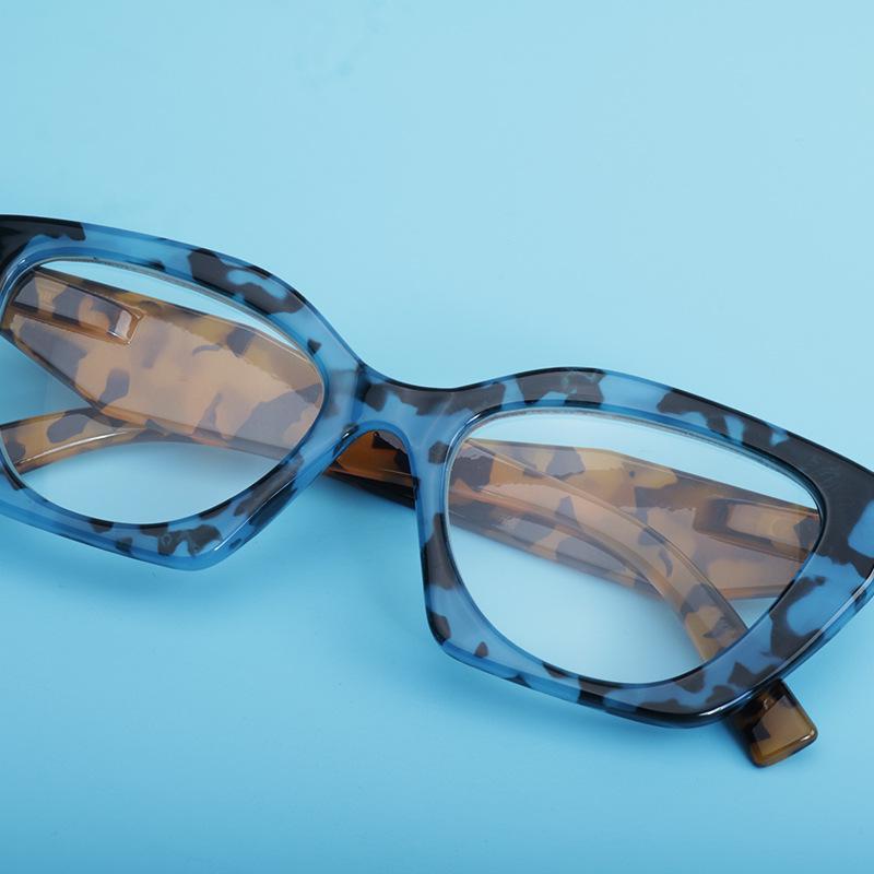 Leopard Print Flat Glasses Creative Large Frame Glasses Cat's Eye Decorative Glasses