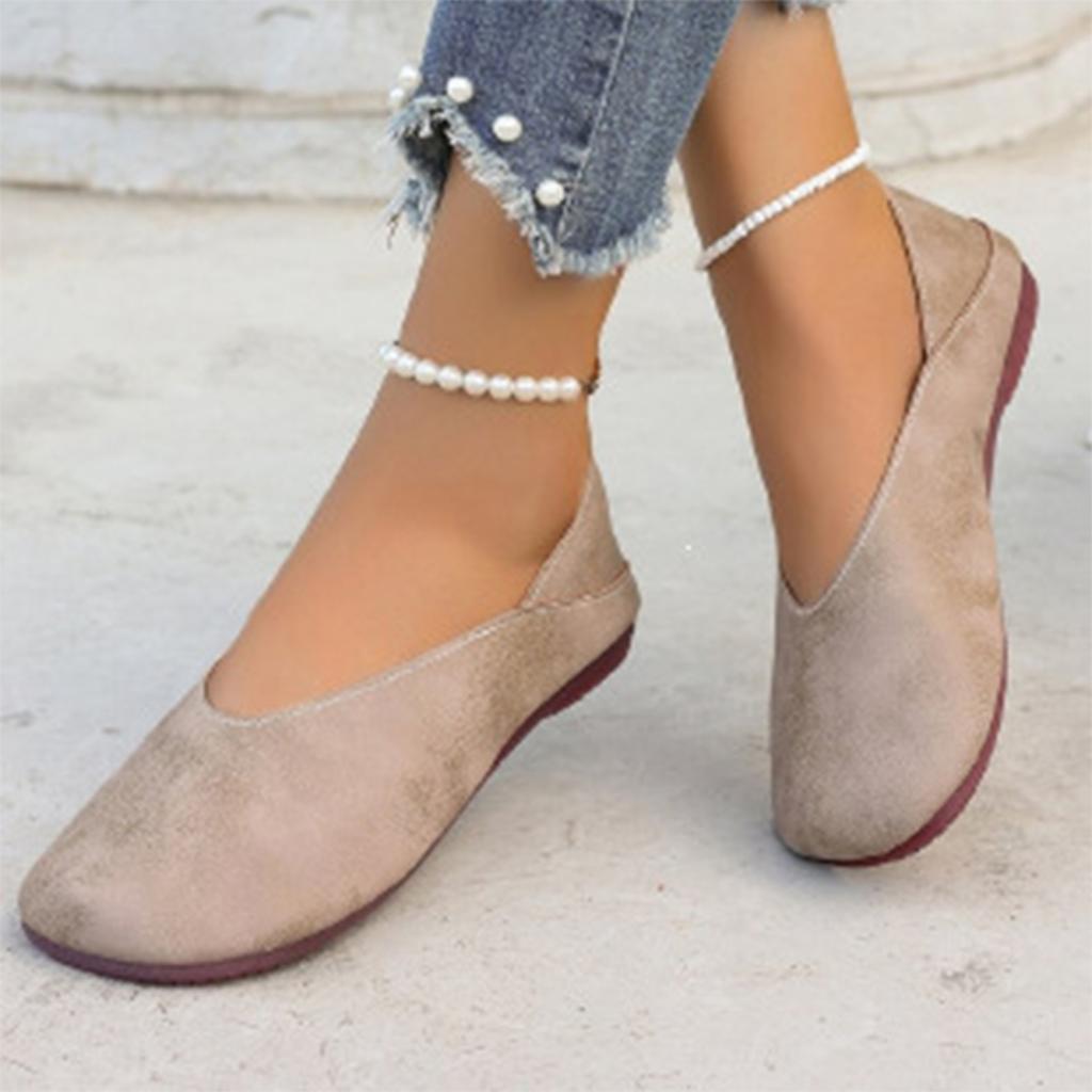 Women's Vintage Distressed Soft Leather Slip On Flat Casual Shoes Comfortable Design Lightweight Flexible Sole Durable Construction