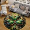 Rustic Round Abstract Multicolor Rug Pad, Non-Slip Floor Mat for Office